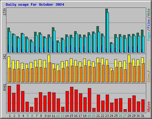 Daily usage for October 2024